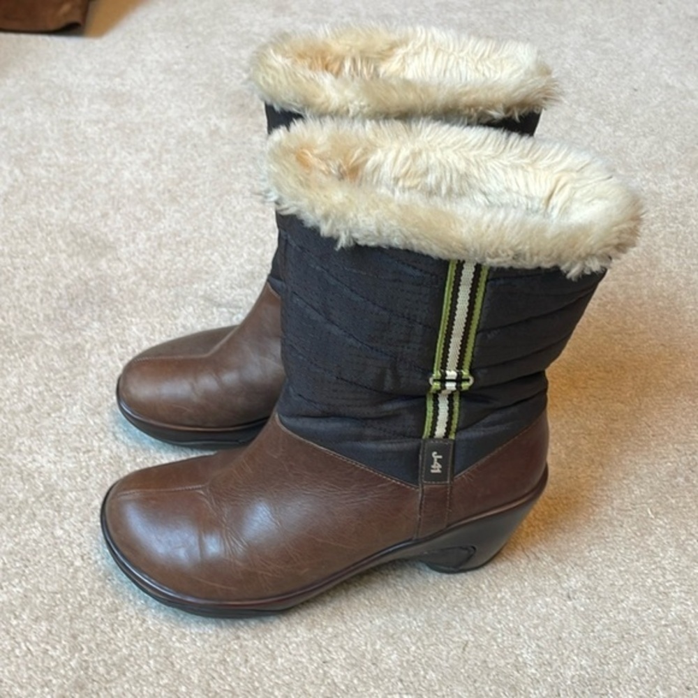🐺 J-41 brown leather and nylon winter boot: